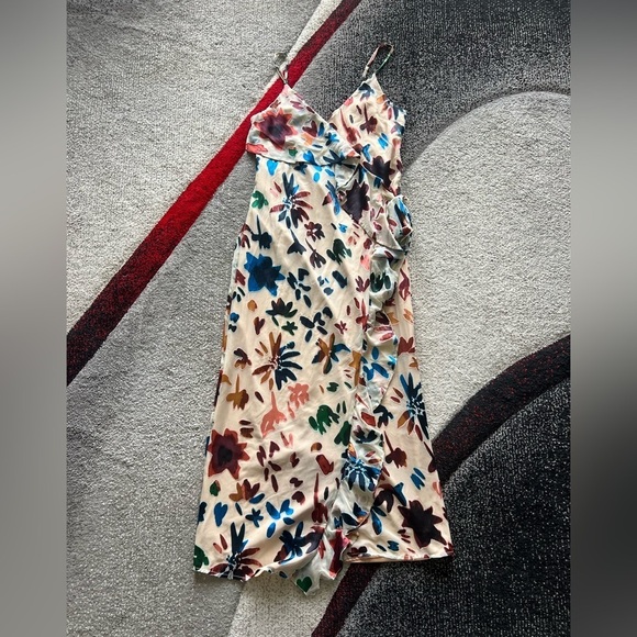 Tularosa Revolve Selena Floral Brocade Ombre Wrap MIDI Dress - Picture 3 of 6